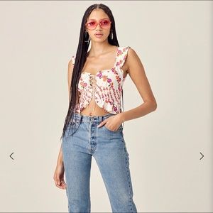 For love and lemons Georgia Lace Up Top